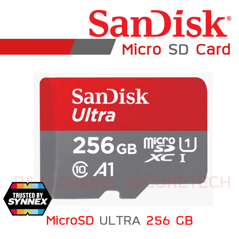 SANDISK ULTRA A1 MicroSD Card SDSQUAC-256G-GN6MA : 256 GB (BY SYNNEX) Class 10 BY BILLIONAIRE SECURE