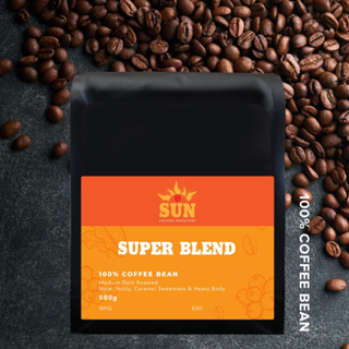 Super Blend เมล็ดกาแฟ ไทย (โรบัสต้า &amp; อาราบิก้า) Coffee Bean 200g/500g