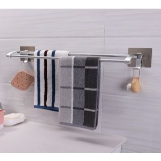 Double towel bar ราวแขวนผ้าขนหนู ราวคู่ ติดผนัง 10x60x4 cm 5215