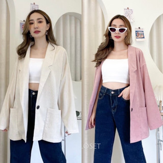 𝐌𝐢𝐧𝐢𝐜𝐥𝐨𝐬𝐞𝐭  Corduroy Blazer เสื้อคลุมสูทแขนยาวผ้าลูกฟูก jeansdede