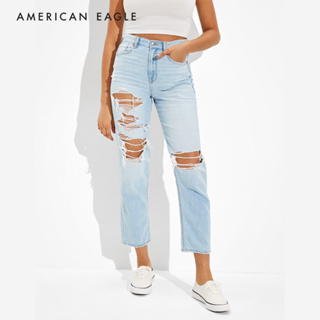 American Eagle Ripped Mom Straight Jean กางเกง ยีนส์ ผู้หญิง มัม สเตรท (WMO WST 043-3791-488)