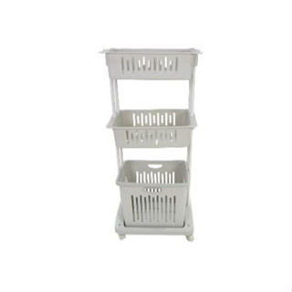 Laundry Basket 3 Sections ตะกร้าใส่ผ้า 3ชั้น สีเทา 33x47x105cm ST198303