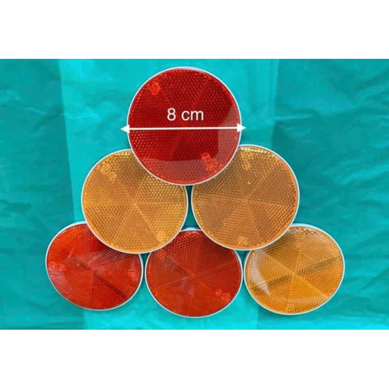 ทับทิมสะท้อนแสง แบบกลม ขนาด 8 cm พร้อมกาว 2 หน้า (ราคาต่อชิ้น)
