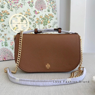 👑ผ่อน0%~แท้100%👑 สีน้ำตาล กระเป๋าสะพาย Tory Burch Emerson Top handle crossbody Style No. 134841