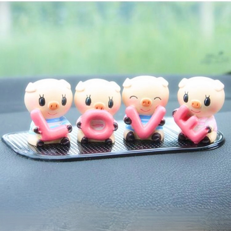 ตุ๊กตา 4ตัว Love เรซิ่ม สีชมพู ของตกแต่ง ของขวัญ ของน่ารัก