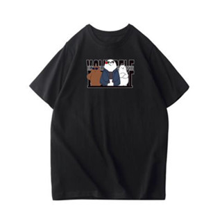 เสื้อยืด We Bare Bears รูปแบบใหม่ แขนสั้น ลายอะนิเมะ ผ้าฝ้าย สไตล์แนวโน้ม