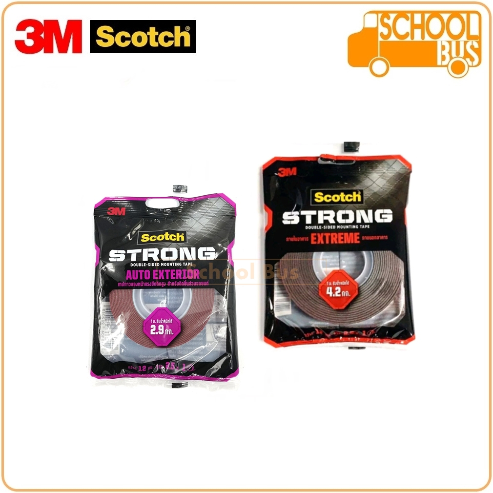 เทป กาวสองหน้า 3M Scotch Super Strong Extreme Auto Exterior 12 มม. x 2.5 ม. Mounting Tape สก็อตช์ CA