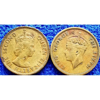 เหรียญ​ฮ่องกง​ Hong​ Kong, (ยุค​อาณานิคม​อังกฤษ), 1​0 Cent 2ยุค​2​สมัย, #​2783, ใช้แล้ว