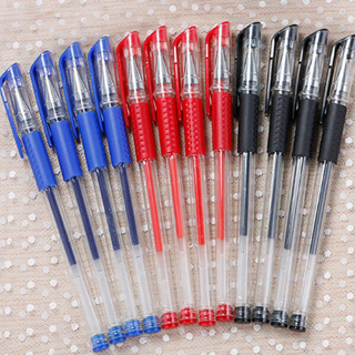 HUAQOO ปากกาเจล สีน้ำเงิน สีแดง สีดำ หัวเข็ม 0.5 มม.