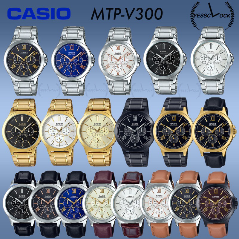CASIO ผู้ชาย MTP-V300 Series l MTP-V300D-1A,MTP-V300D-2A,MTP-V300D-7,MTP-V300G-1,MTP-V300B,MTP-V300BL,MTP-V300L,MTP-V300