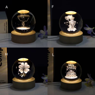 ส่งทันทีโคมไฟคริสตัล ตั้งโต๊ะ กลางคืน หัวเตียง ตกแต่งห้องนอน LED