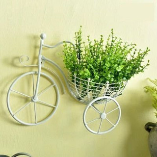 Hanging flowerpot จักรยานจัดดอกไม้ แบบแขวนผนัง 15x45x30 cm สีขาว STF210617-26WH