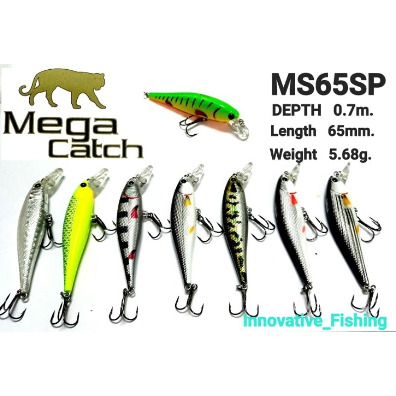 เหยื่อปลอม ตกปลา MEGA CATCH รุ่น 65mm./5.68g. แอคชั่นสวยๆมีเสียงลูกปืนในตัว