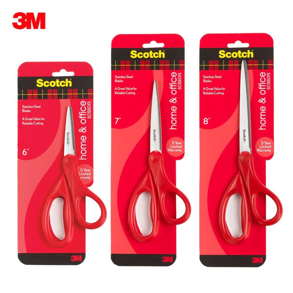 Scotch 3M กรรไกร 6 นิ้ว /7 นิ้ว /8 นิ้ว Home And Office Scissors รับประกันคุณภาพ 5 ปี [S24]