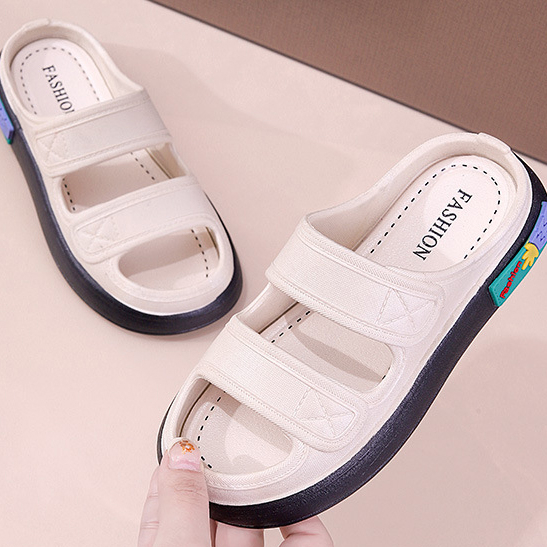 GFShop องเท้าผู้หญิงสุดน่ารักดีไซน์สุดเก๋ขายดี💸รองเท้าแตะผู้หญิงสวยๆ รองเท้าแตะแฟชั่น แต่งสายคาดเส้น งานสวยปังยืน1🍫ต้องร - รูปที่ 5