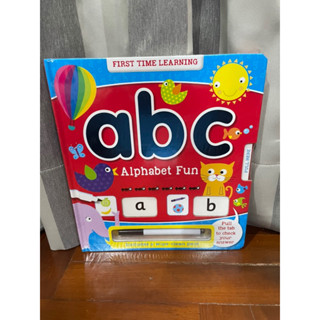 หนังสือเด็ก First time learning abc Alphabet fun Wipe and clean pen ของใหม่ ในแพ็ค