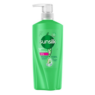 SUNSILK ซันซิล แชมพูสีเขียว สูตรผมยาวสวยสุขภาพดี 400 มล.