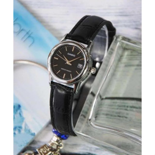 นาฬิกา Casio รุ่น LTP-V002L-1A นาฬิกาผู้หญิง สายหนังสีดำ หน้าปัดดำ - มั่นใจ ของแท้ 100% รับประกันสินค้า 1 ปีเต็ม