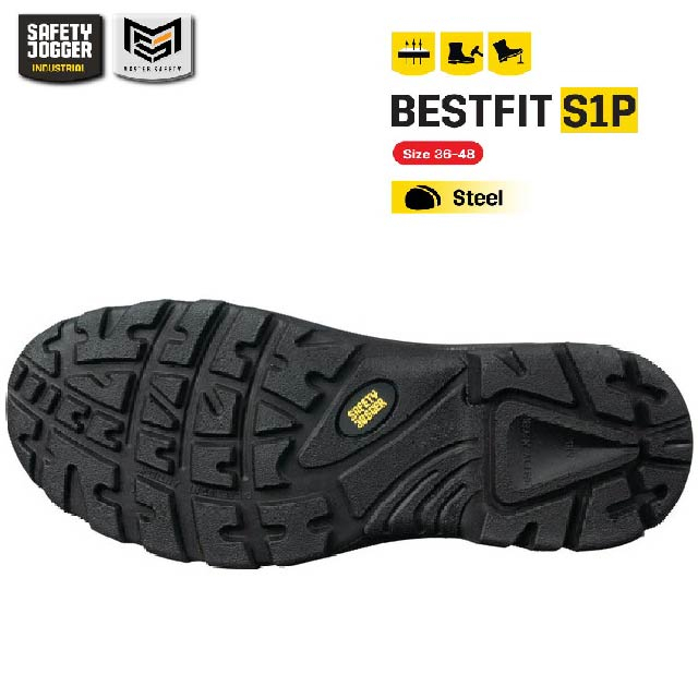 [ของแท้พร้อมส่ง] Safety Jogger รุ่น BESTFIT S1P รองเท้าเซฟตี้หุ้มข้อ หัวเหล็ก พื้นกันทะลุ พื้นกันน้ำมัน