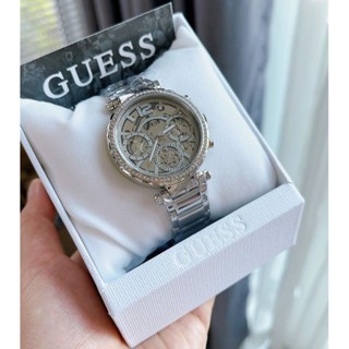 🌲นาฬิกาข้อมือ ผู้หญิงGUESS แท้⌚#Guess ตัวเรือนและสายสเตนเลสสีเงิน