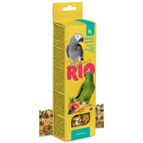 RIO Sticks for parrots with fruit and berries ขนมนก สำหรับนกแก้วขนาดกลาง-ใหญ่ รสผลไม้รวมและเบอรี่ (90g x 2)