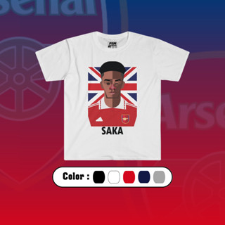 PSM เสื้อยืดลายนักฟุตบอล B. Saka นักเตะดาวเด่นประจำทีมอาร์เซน่อล