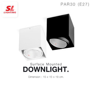 SL LIGHTING | Surface Mounted Downlight ดาวน์ไลท์ติดลอย ทรงสี่เหลี่ยม E27 ปรับหน้า-ปรับขั้วได้ รุ่น SL-3-557-1