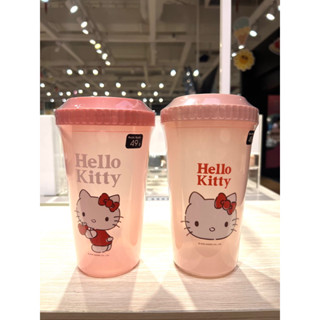 Moshi Moshi แก้วน้ำ แก้วน้ำพลาสติกมีหูหิ้ว ลาย Hello Kitty ลิขสิทธิ์ของแท้จากโมชิ