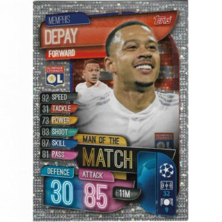 Memphis Depay (Olympique Lyonnais) 270.  Man of the Match - Match Attax 2019/20 Champions League