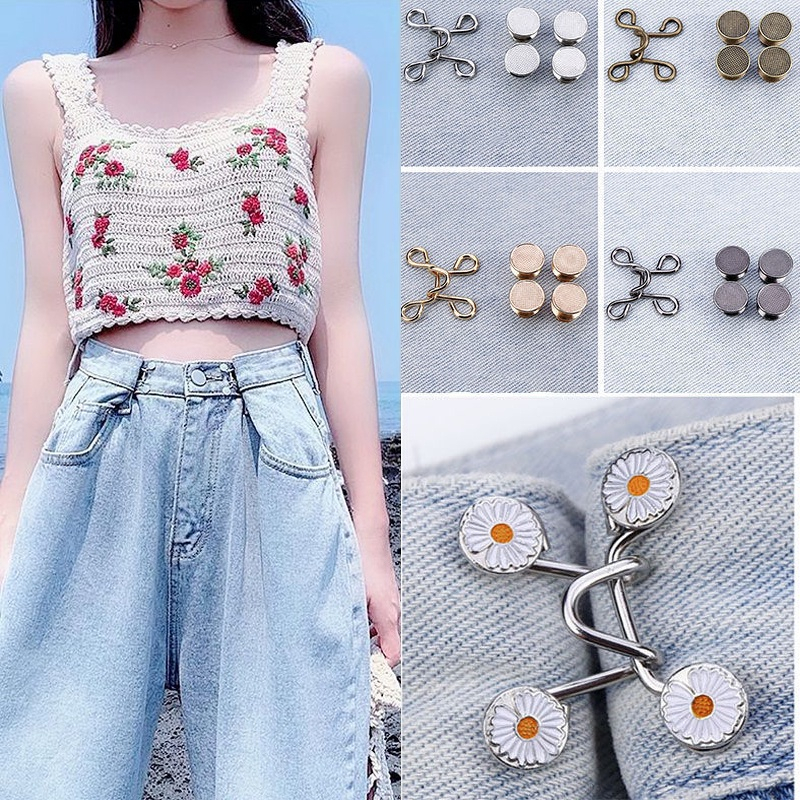 [จัดส่งที่รวดเร็ว] เข็มกลัดกระดุมโลหะ ปรับระดับได้ สไตล์ฮั่นฝู แฟชั่นเรโทร กางเกงยีนส์ปุ่มทอง ปุ่มปรับเอว  สําหรับเครื่อ - รูปที่ 7