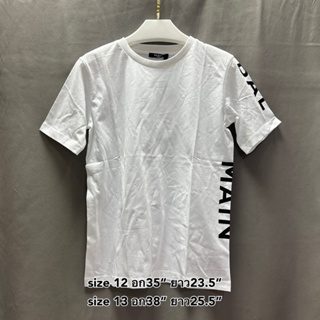 Balmain t-shirt size 12 13 เสื้อยืด ของแท้ สีขาว ลายสีดำ logo เสื้อแขนสั้น เสื้อแบรนด์เนม บัลแมง เสื้อ ของขวัญ