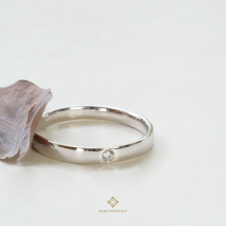 แหวนชาย Simple diamond wedding band (rwg509)