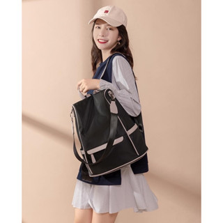 Marimaribag กระเป๋าเป้ดีไซน์สวยเรียบหรู สะพายข้างได้ ใบใหญ่ใส่โน๊ตบุ๊ค14นิ้วได้