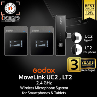 Godox Microphone MoveLink M2 สำหรับ Smartphones &amp; Tablets ,Wireless Microphone 2.4GHz  -รับประกันศูนย์ Godox 3ปี