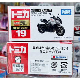 sh โมเดลรถมอเตอร์ไซค์ซูซูกิยี่ห้โทมิก้าขนาดเล็ก Tomica First Lot ❄️ No.19 Suzuki Katana with Rider ใหม่ในซีล พร้อมจัดส่ง