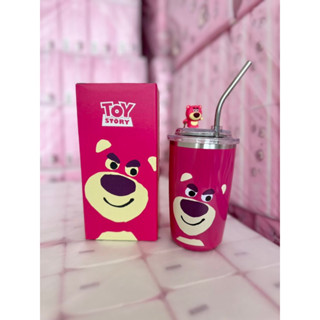 โปร 6.15พร้อมส่ง🔥Lotso แก้วเก็บความเย็นสุดคูล ลายหมีลอตโซ่ (แถมฟรีหลอด+ตุ๊กตา)