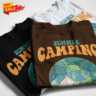 SUMMER CAMPING เสื้อยืดแขนสั้นคอกลม Cotton 100% สกรีนลาย