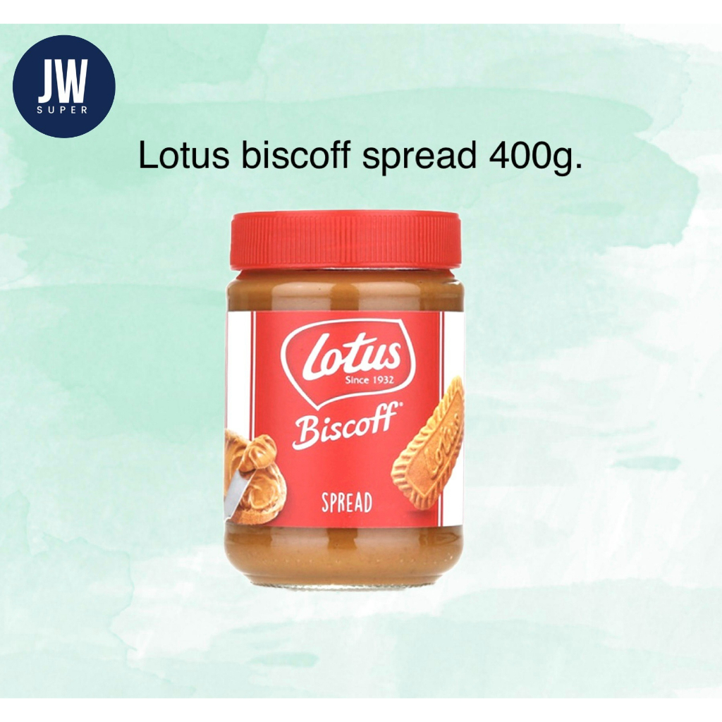 โลตัส บิสคอฟ แยม Lotus Biscoff Spread Smooth 400 กรัม (g.) Made in Belgium  BBE: 03/2026