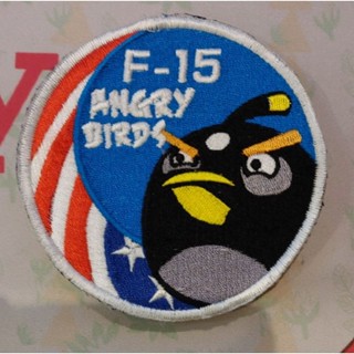 อาร์มกองทัพอากาศ F-15 USA ANGRY BIRDS Patch นกสีดำ