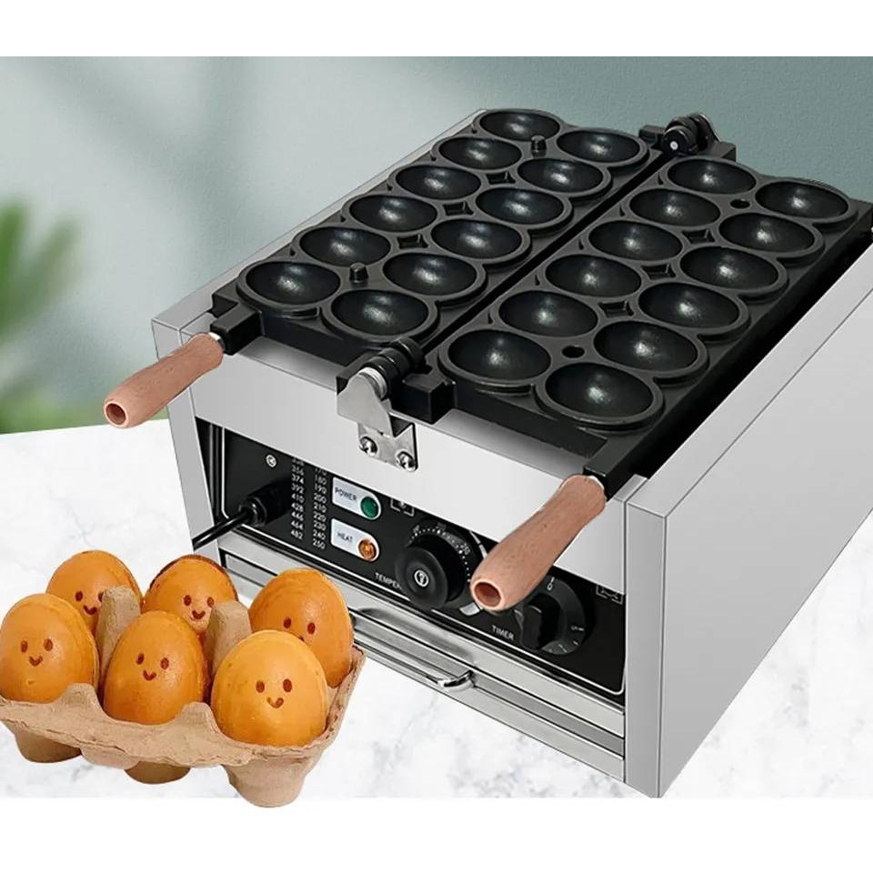 เครื่องทำวาฟเฟิลรูปไข่ เตาทำขนมไข่ ไฟฟ้า waffle maker egg 12ชิ้น🚩 มีพร้อมส่ง