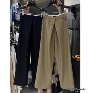 🇰🇷New🇰🇷  Korea wrap trousers  กางเกงขายาวเกาหลี รุ่นใหม่ ทรงเก๋มากกก ดีเทลเกี่ยวหน้า ซิปซ่อน