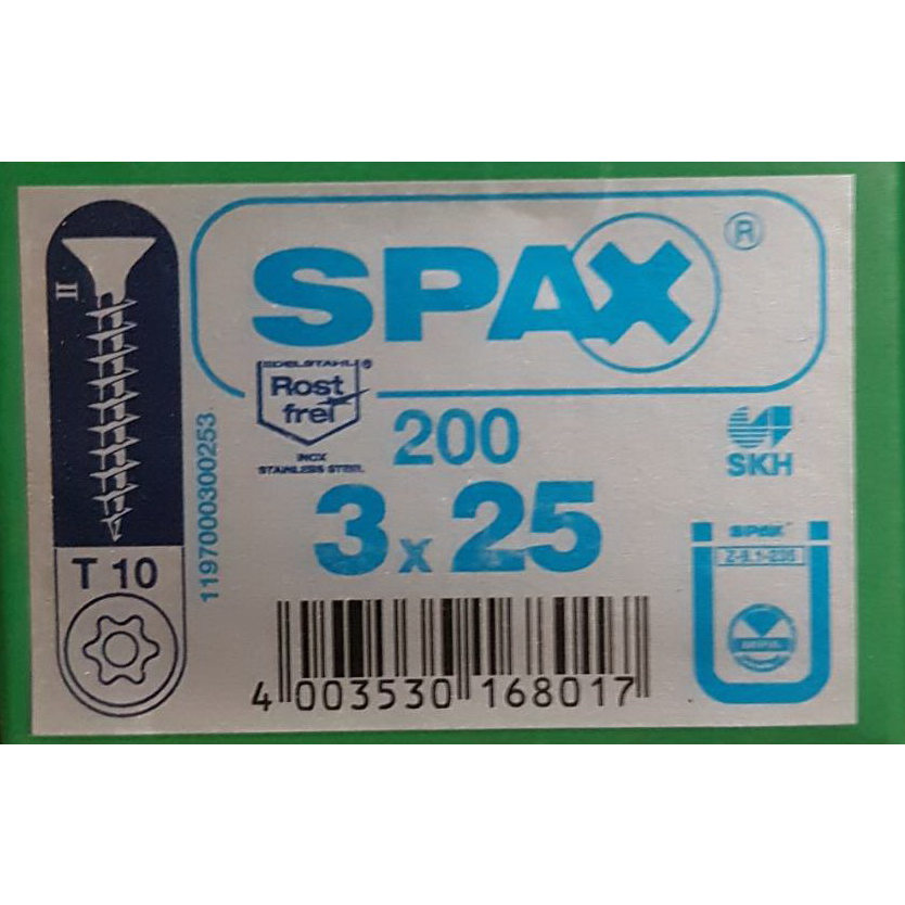 SPAX SCREW ขนาด 4x40 มิล สกรูสำหรับงานไม้จากเยอรมัน สกรูหัวจม(Flat Counter Sunk Head)