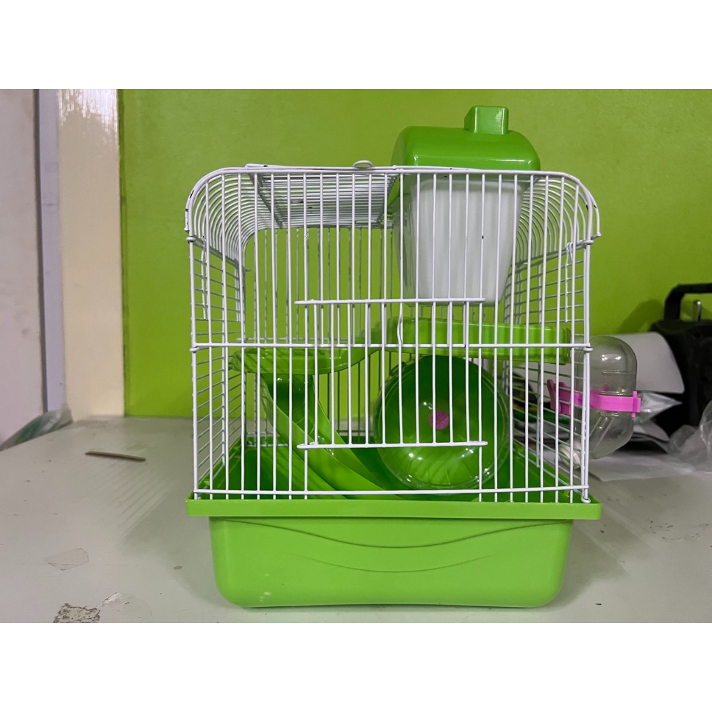 กรงหนู 2 ชั้น กรงเม่น กรงกระรอก กรงแฮมเตอร์ กรงเต่า เคลือบกันสนิม ขนาด 23x18x30 cm