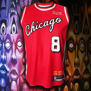 เสื้อบาส เสื้อบาสเกตบอล NBA Chicago Bulls เสื้อทีม ชิคาโก้ บูลส์ #BK0021 รุ่น City Zach LaVine#8 ไซส์ S-5XL