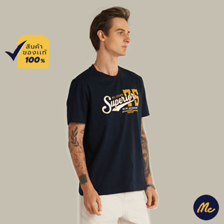 Mc Jeans เสื้อยืดแขนสั้นผู้ชาย คอกลม สีกรมท่า MTTZ618