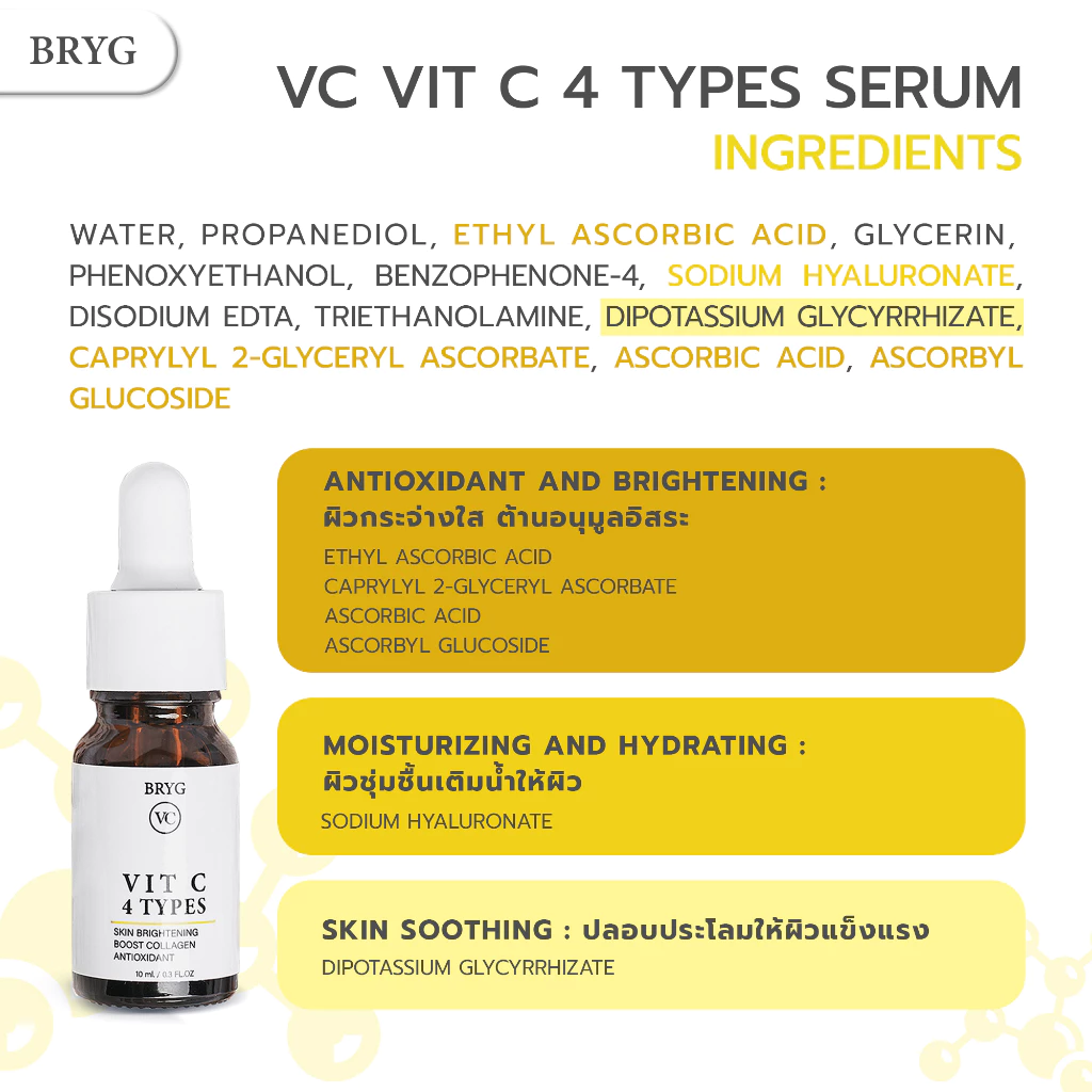SERUM VIT C 4 TYPES SERUM BRYG VC เซรั่มวิตามินซี ผิวกระจ่างใส ลดความหมองคล้ำ วิตซี thumbnail 5
