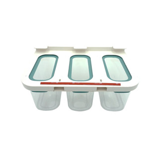 Food storage box กล่องถนอมอาหาร กระปุก มีฝา 3 pcs ขนาด 33x20x15 cm1300 ml JJ-81112