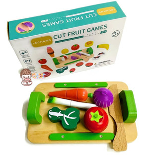 Mistertoyman ของเล่นเด็ก ชุดตัดหั่นไม้แบบแม่เหล็ก Cut Fruit Game.