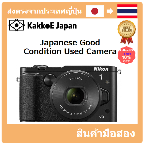 【ญี่ปุ่น กล้องมือสอง】[Japanese Used Camera]NIKON Mirrorless SLR NIKON 1 V3 Standard Powers Moom Lens Kit Black N1V3HPLKBK