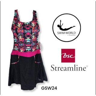 ชุดว่ายน้ำswim world by BSC streamline ลดเยอะมาก(ชุดติดกัน)มีซับในมีฟองน้ำ